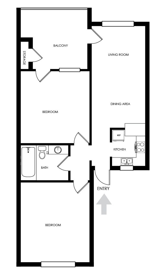 2x1 floor plan